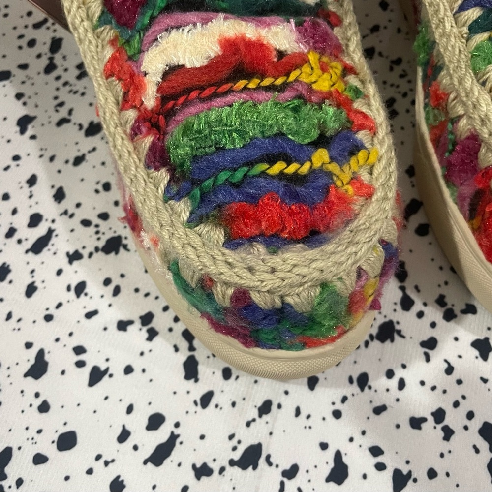 Mou Multicolor Crochet Knit Fleece-Lined Boots - Picture 3 of 8
